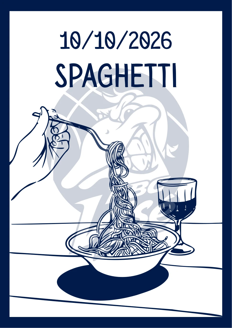 Affiche du souper spaghetti du RBC Visé le 10 octobre 2026